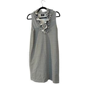 Sailor Sailor Ruffle Neck Striped  Dress M  Nautical Resortwear Cruise Beachy